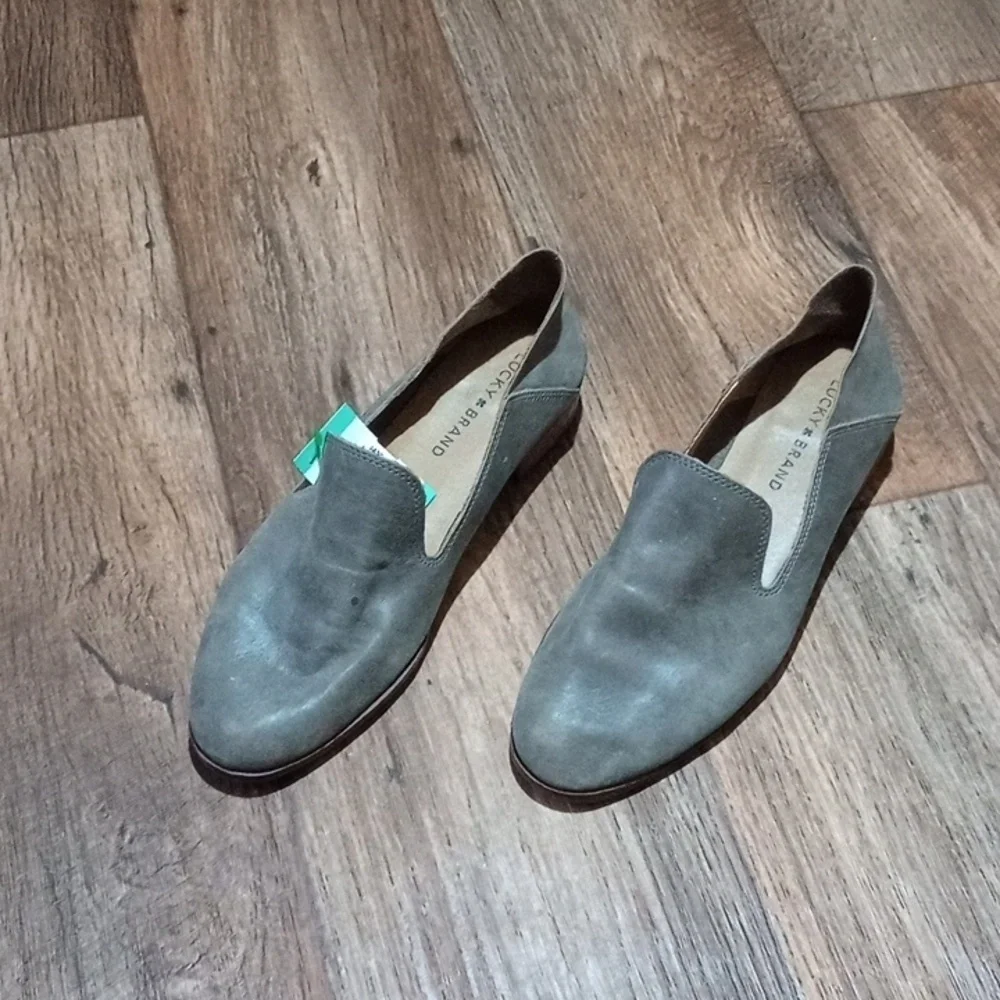 Women's Gray Lucky Brand Suede Loafers